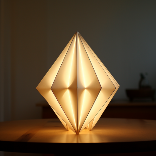 moderne nette origami lamp met warme uitstraling woning inspiratie natuurlijk decoratief