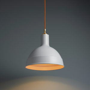 dimbare lamp op eenkleurige achtergrond creatief duurzaam modern natuurlijk decoratief